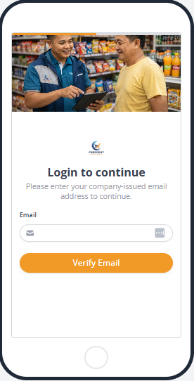 Crescent portal mobile view — responsive company login