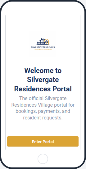 Silvergate portal mobile view — responsive resident portal